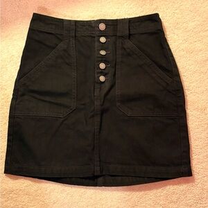 Hollister Black Button-Front Skirt